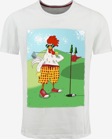 balta Key Largo Marškinėliai 'Golfing Chicken': priekis