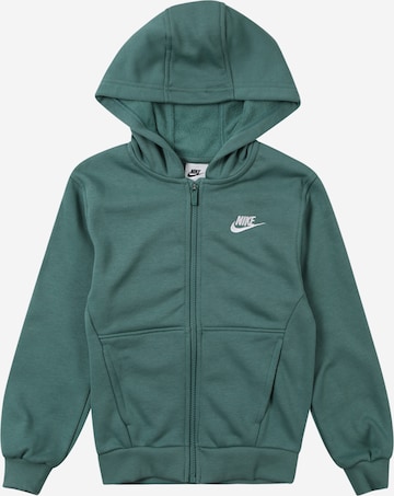 Nike Sportswear Tepláková bunda 'CLUB' - Zelená: predná strana