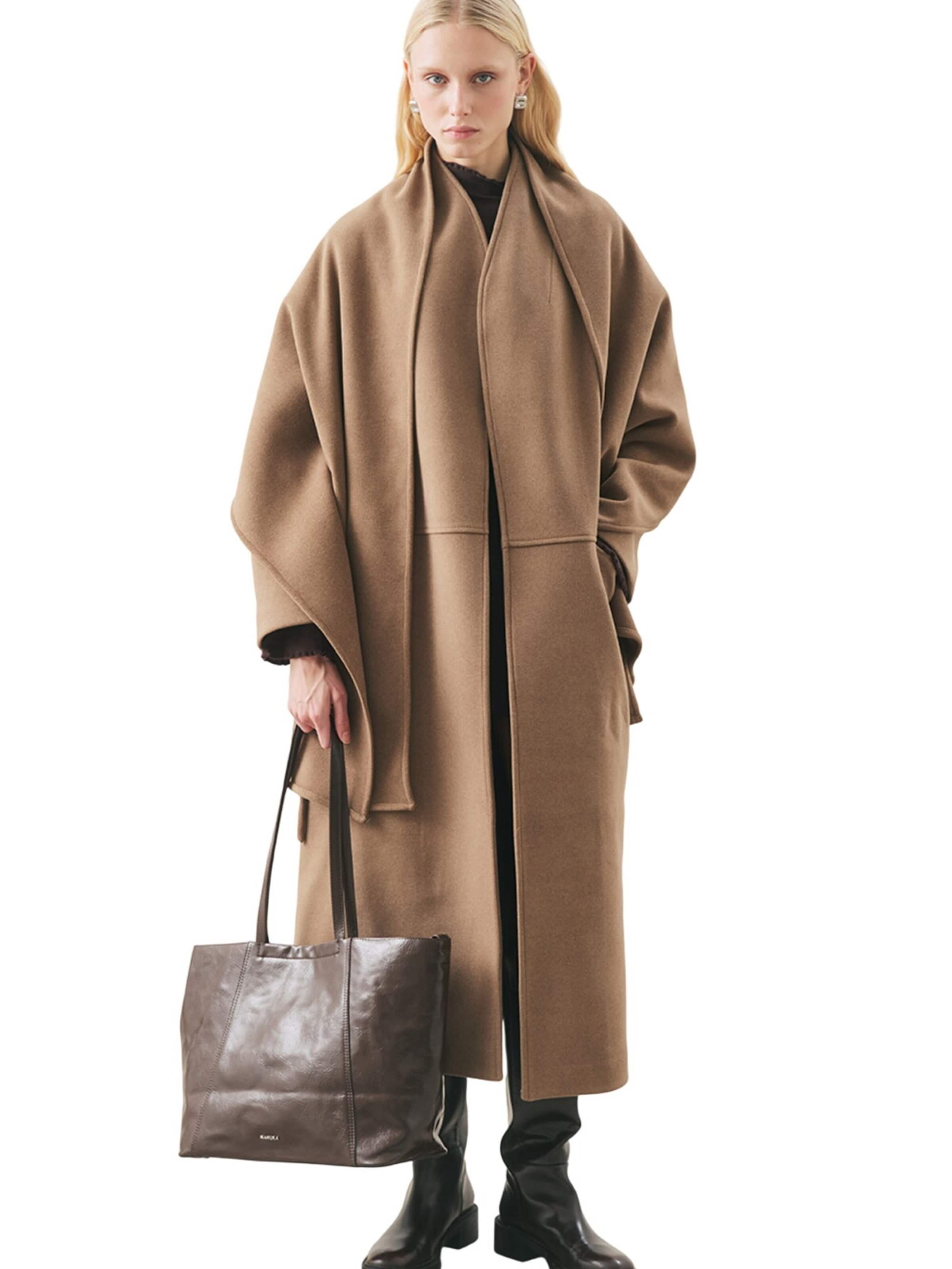 Manteau mi-saison MANUKA en marron : devant