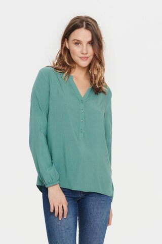 SAINT TROPEZ - Blusa 'Eda' en verde: frente