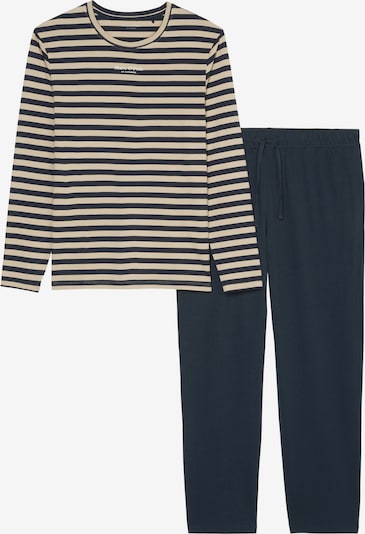 Marc O'Polo Pyjama long ' Mix & Match Cotton ' en beige / bleu foncé, Vue avec produit