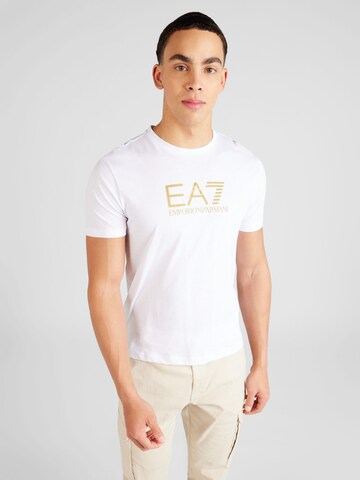 T-Shirt EA7 Emporio Armani en blanc : devant