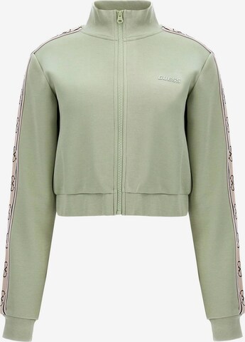 GUESS Zip-Up Hoodie in Green: front