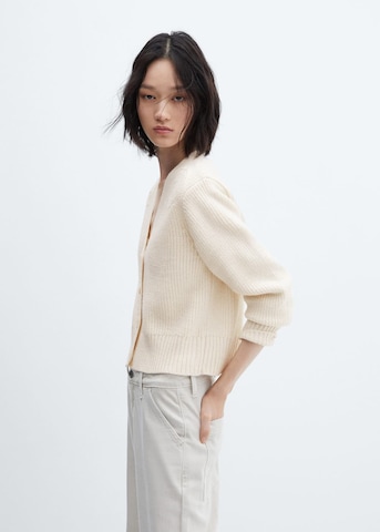 MANGO Knit Cardigan 'caracola' in Beige