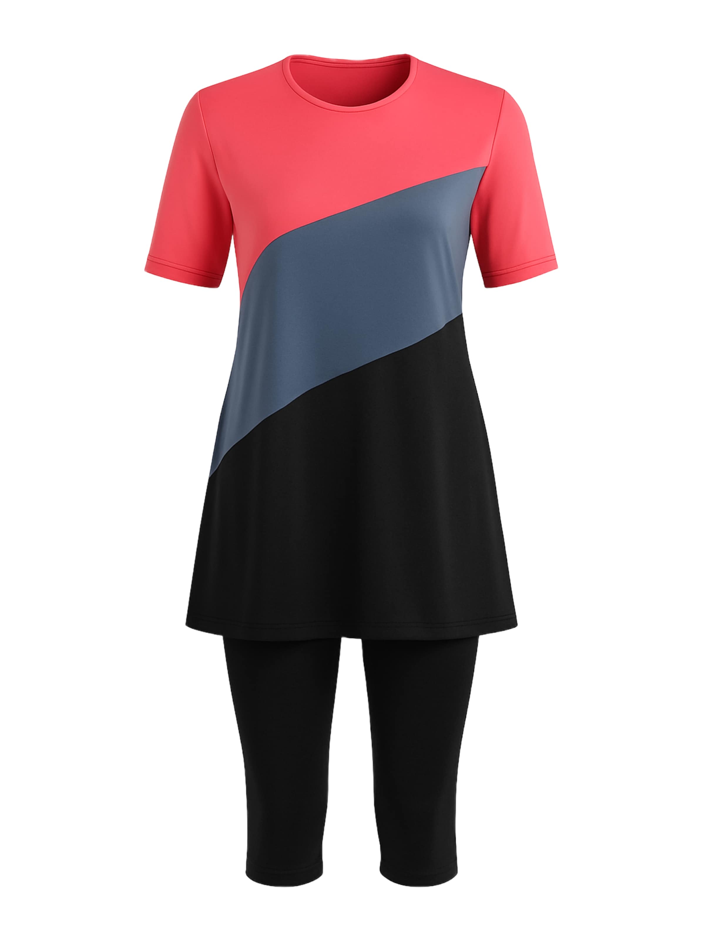 C&City Badeanzugkleid in basaltgrau / melone / schwarz, Produktansicht