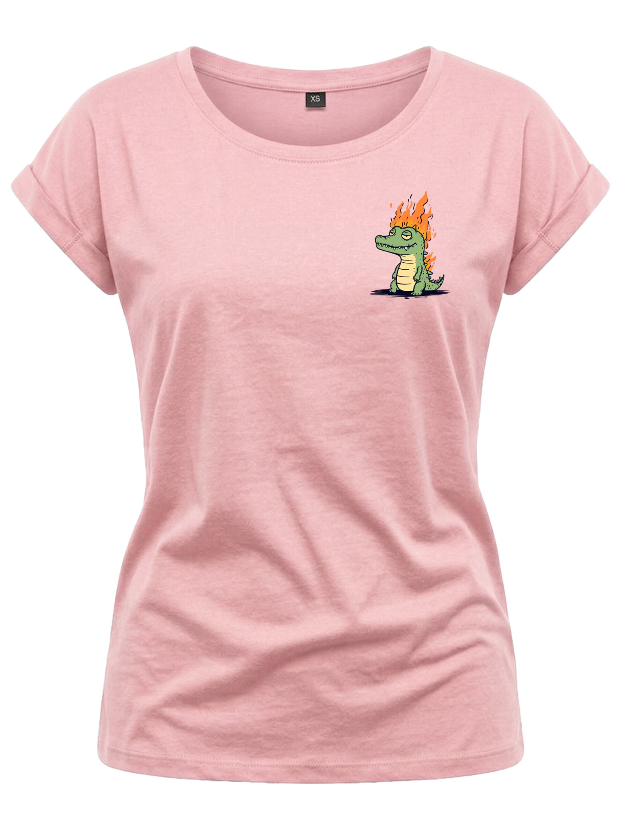 MAKAYA Shirt 'Krokodil' in Pink: front