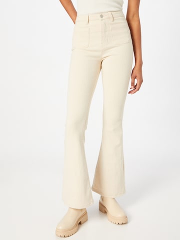 Dorothy Perkins Flared Jeans in Beige: front