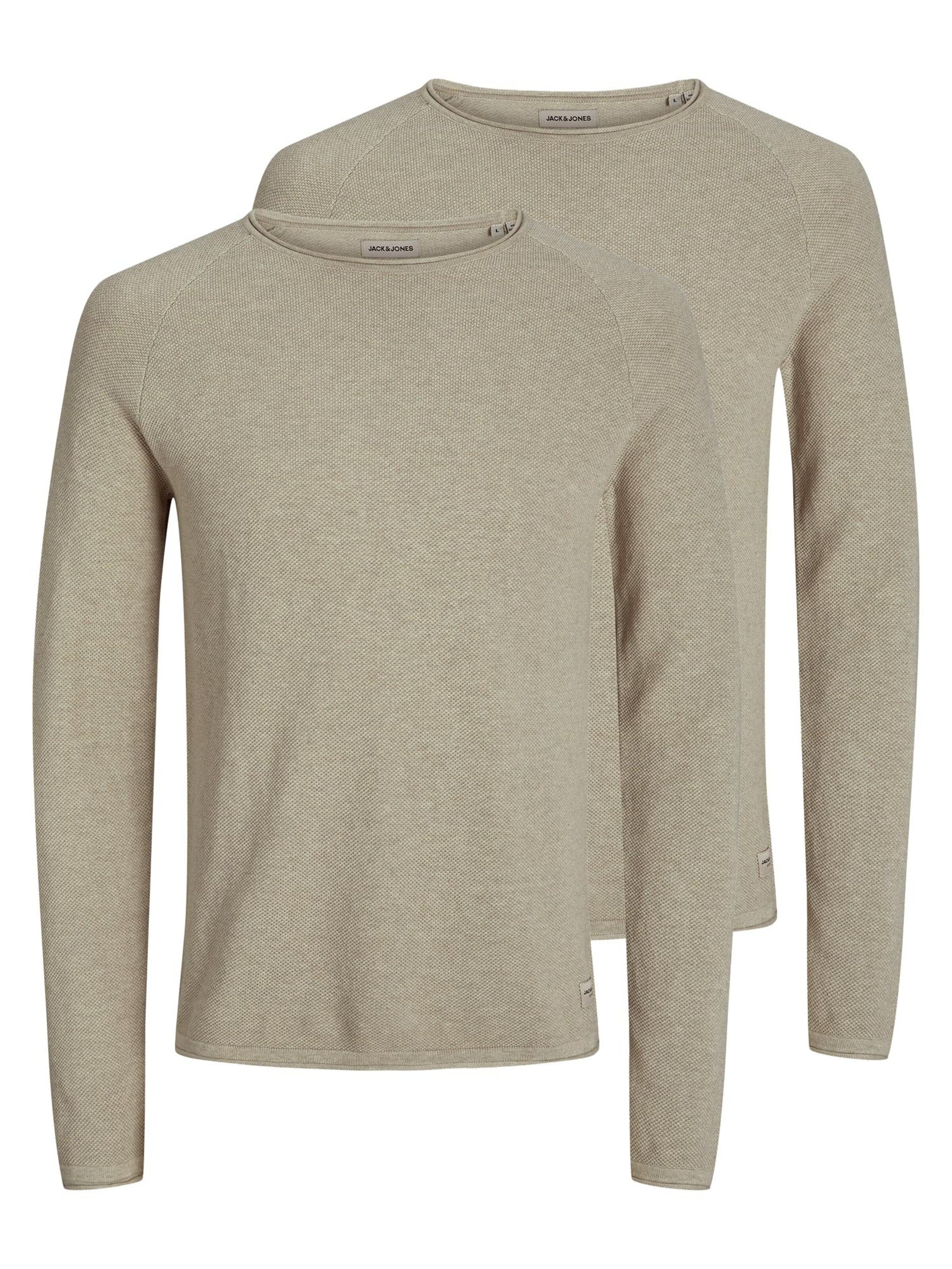 JACK & JONES Sweater 'Hill' in Beige: front