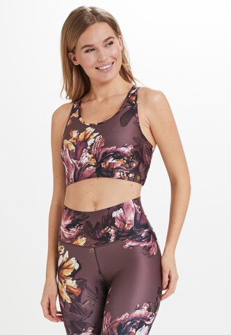 Athlecia Bustier Sport bh 'FRANCE' in Bruin: voorkant
