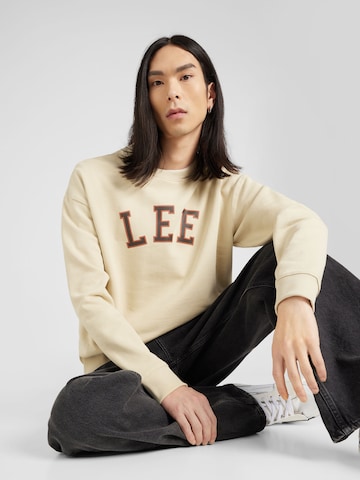 Sweat-shirt Lee en beige : devant