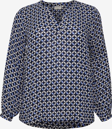 KAFFE CURVE Bluzka 'Liso' w kolorze niebieski: przód