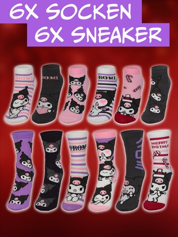 HELLO KITTY Socks 'Adventskalender mit 12 Paar' in Mixed colors