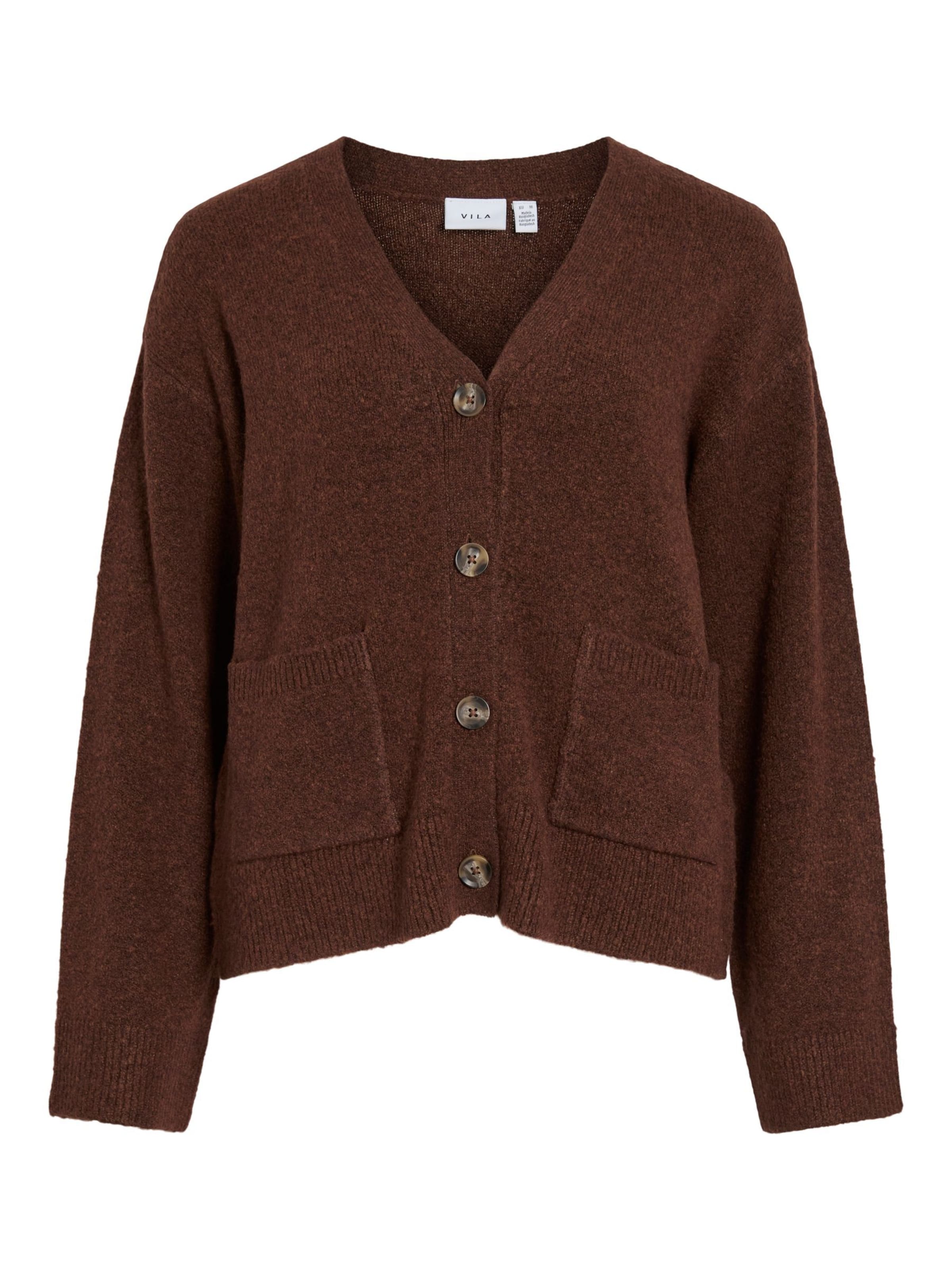 MSCH COPENHAGEN Knit Cardigan 'Zafina' in Dark Brown | ABOUT YOU