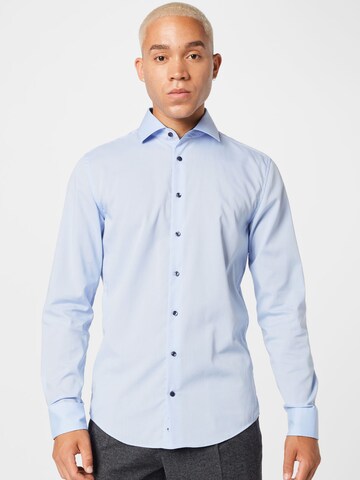 Coupe slim Chemise business SEIDENSTICKER en bleu : devant