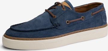 Travelin Moccasins in Blue: front