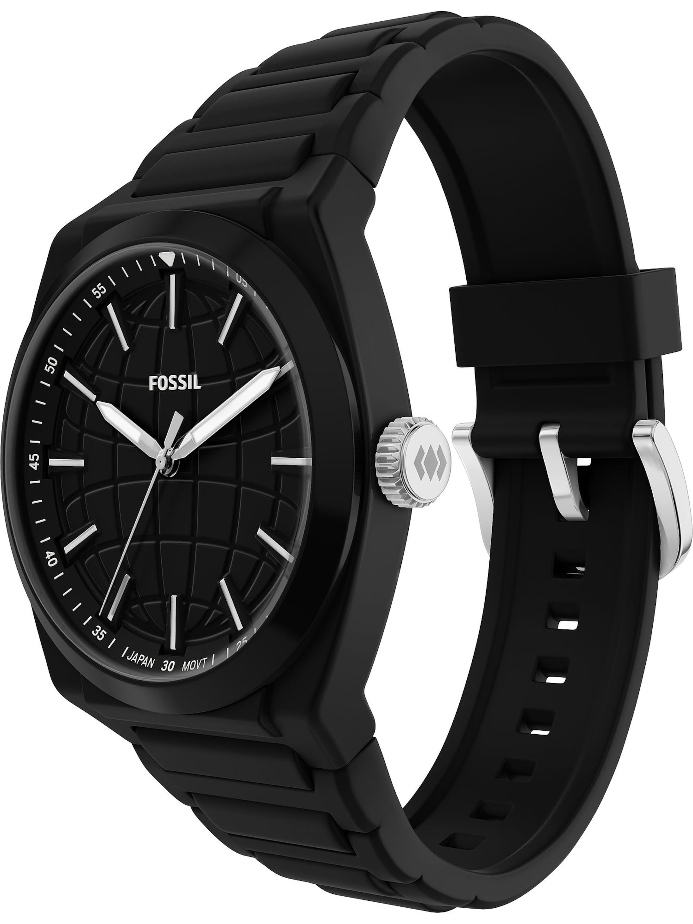FOSSIL Аналоговые часы 'Everett' в Черный: спереди