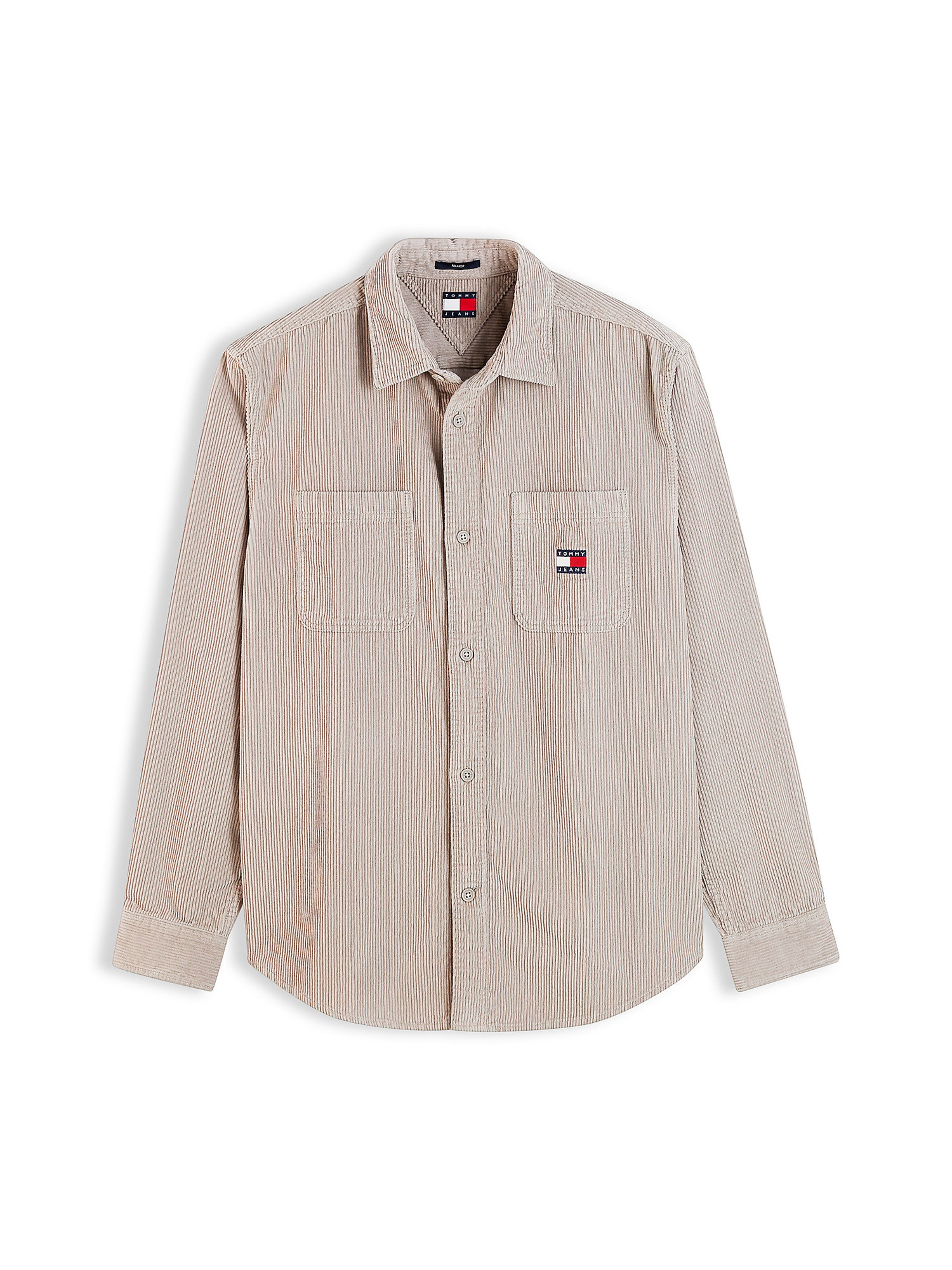 Tommy Jeans Comfort fit Button Up Shirt in Brown: front