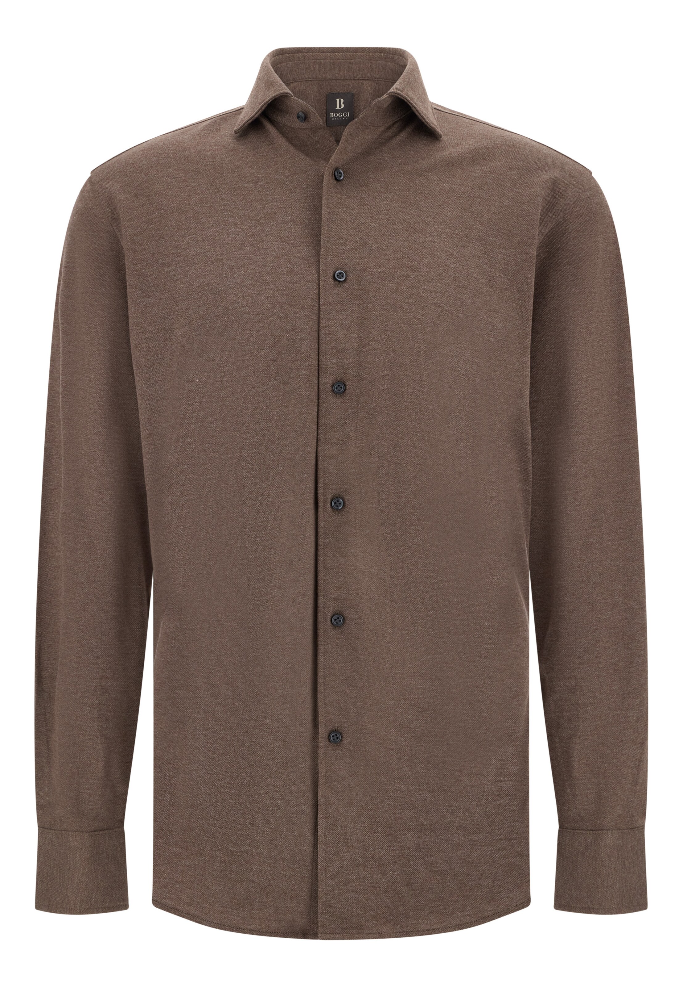 Boggi Milano Comfort fit Overhemd in Bruin: voorkant