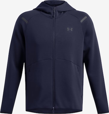 UNDER ARMOUR Sports sweat jacket 'Unstoppable' in Blue: front