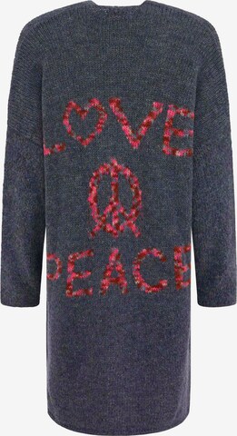 Zwillingsherz Knit Cardigan 'Love and Peace' in Blue