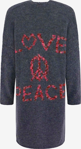 Zwillingsherz Strickjacke 'Love and Peace' in Blau