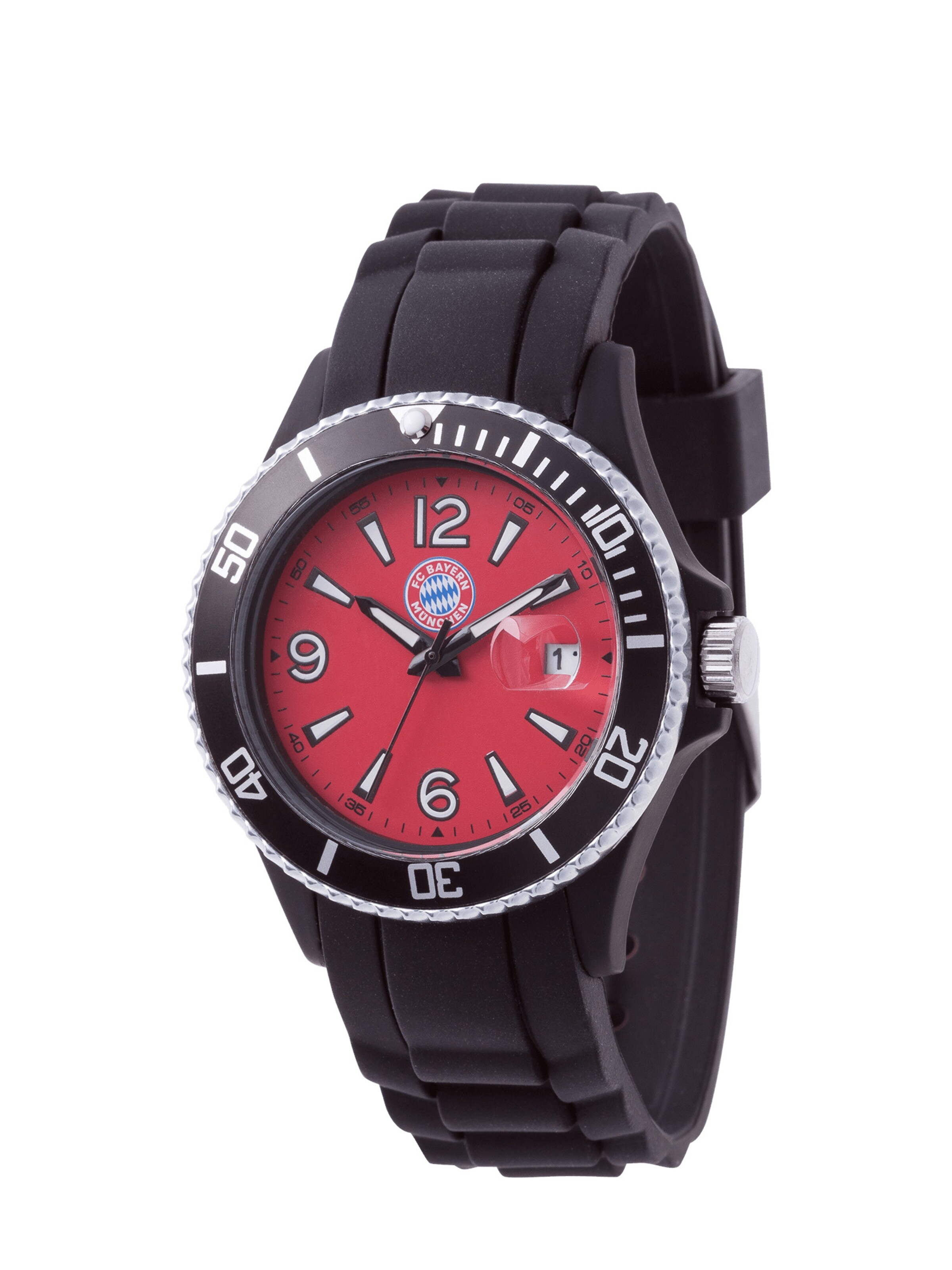 FC BAYERN MÜNCHEN Uhr in Schwarz: Vorderseite