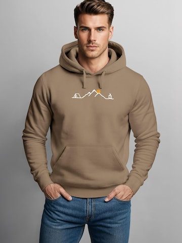 Neverless Sweatshirt 'Tent Campfire' in Brown