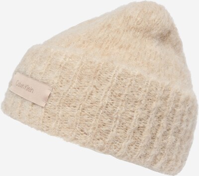 Megzta kepurė iš Calvin Klein, spalva – smėlio spalva, Prekių apžvalga