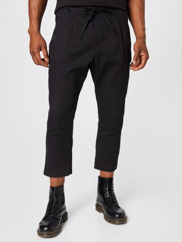 DRYKORN Regular Pleat-front trousers 'DENVER' in Black: front