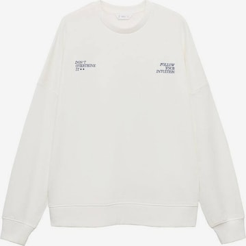 MANGO TEEN Collegepaita 'Think' värissä valkoinen: etupuoli