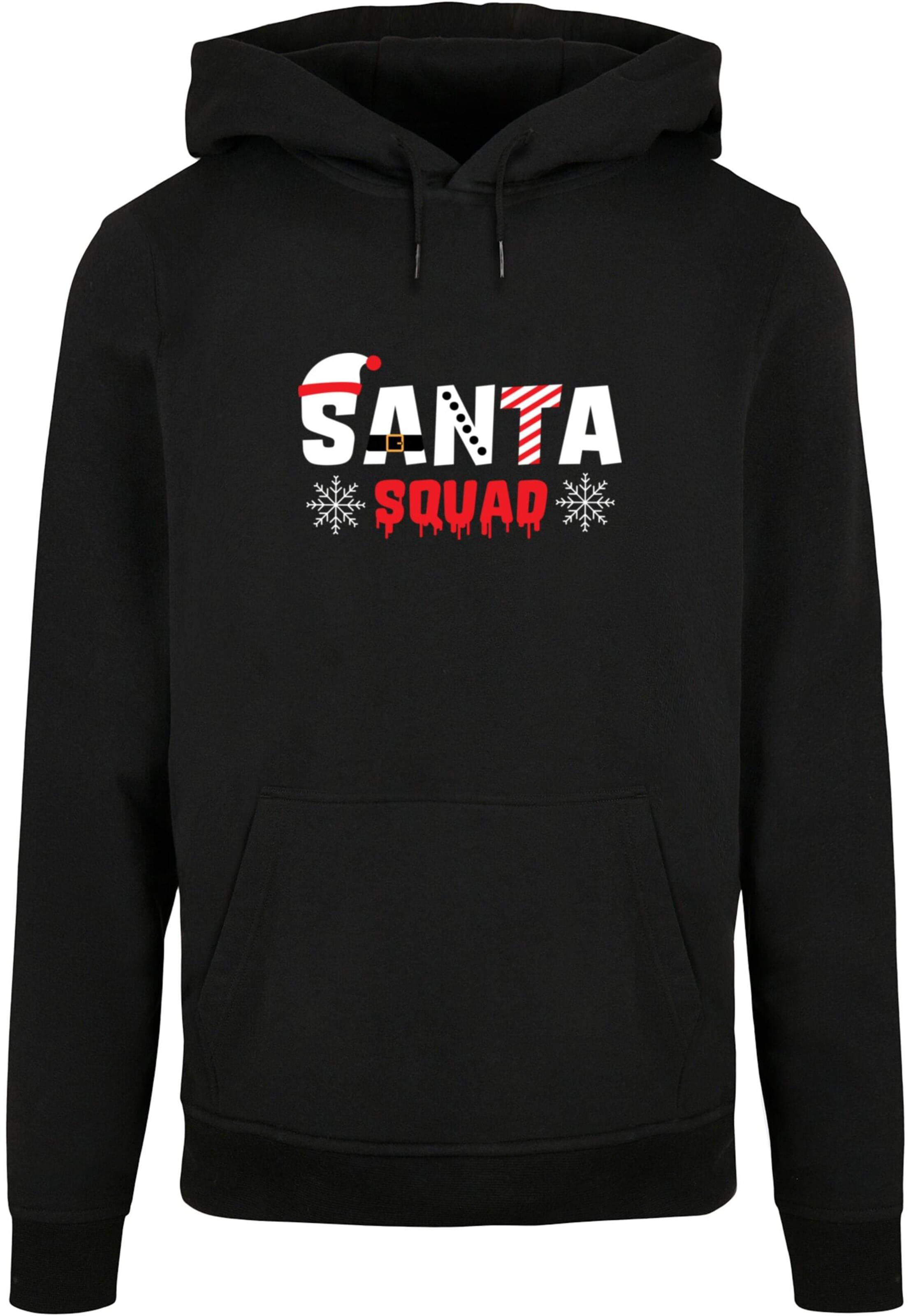 Merchcode Sweatshirt 'Santa Squad' in Zwart: voorkant
