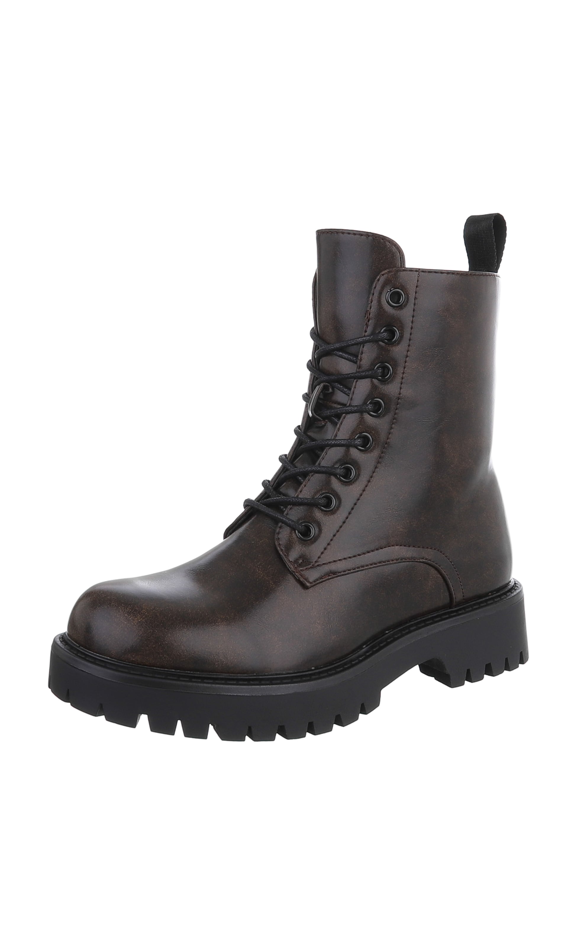 Ital-Design Schnürstiefelette in Braun: Vorderseite