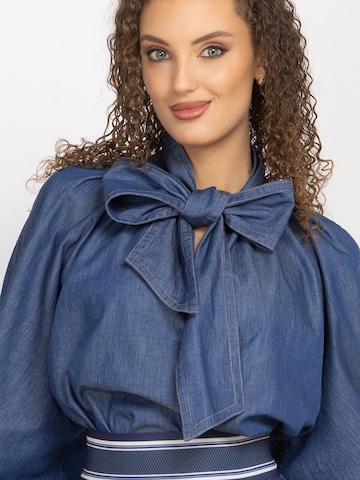 JIORO Blouse 'ESSENTIALS' in Blue