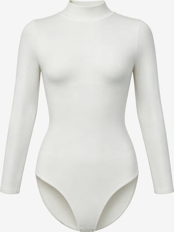 cfab Shaping bodysuit 'Clean Longsleeve Turtleneck Sculpting Bodysuit with Slip' in White: front
