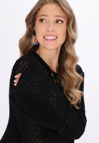 IZIA - Vestido de malha 'Festival' em preto