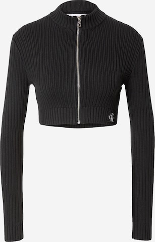 Calvin Klein Jeans Knit Cardigan in Black: front