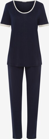 Hanro Pyjama ' Laura ' in Blauw: voorkant