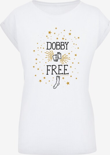 Maglietta 'Harry Potter Dobby Is Free' F4NT4STIC di colore beige / nero / bianco, Visualizzazione prodotti