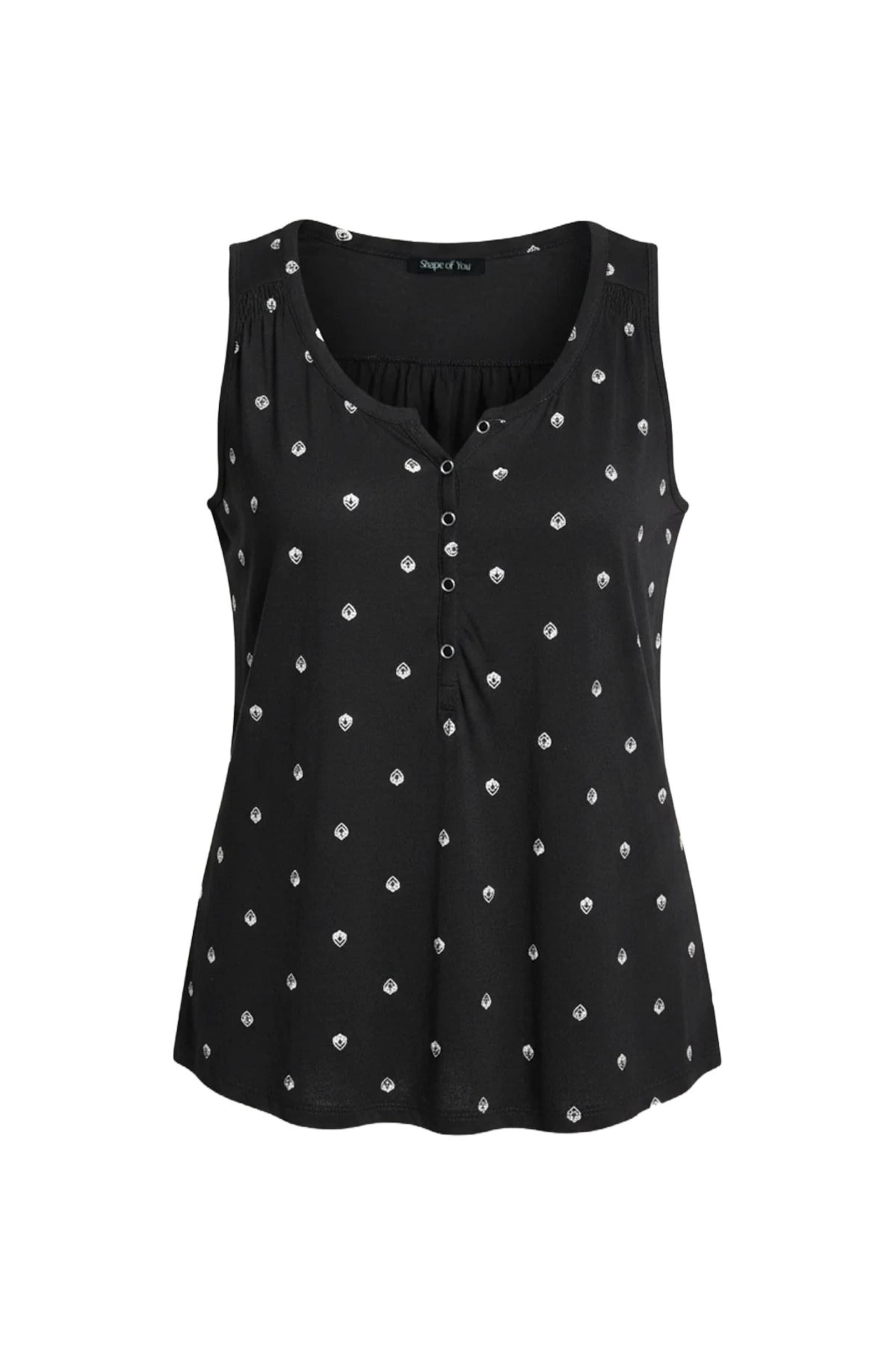 Shape Of You Top in Schwarz: Vorderseite