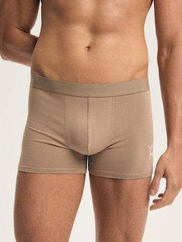 ESOTIQ Boxershorts 'Boxershorts Doppelpack aus Baumwolle Mix Atmungsaktiv bequem Aura' in Beige