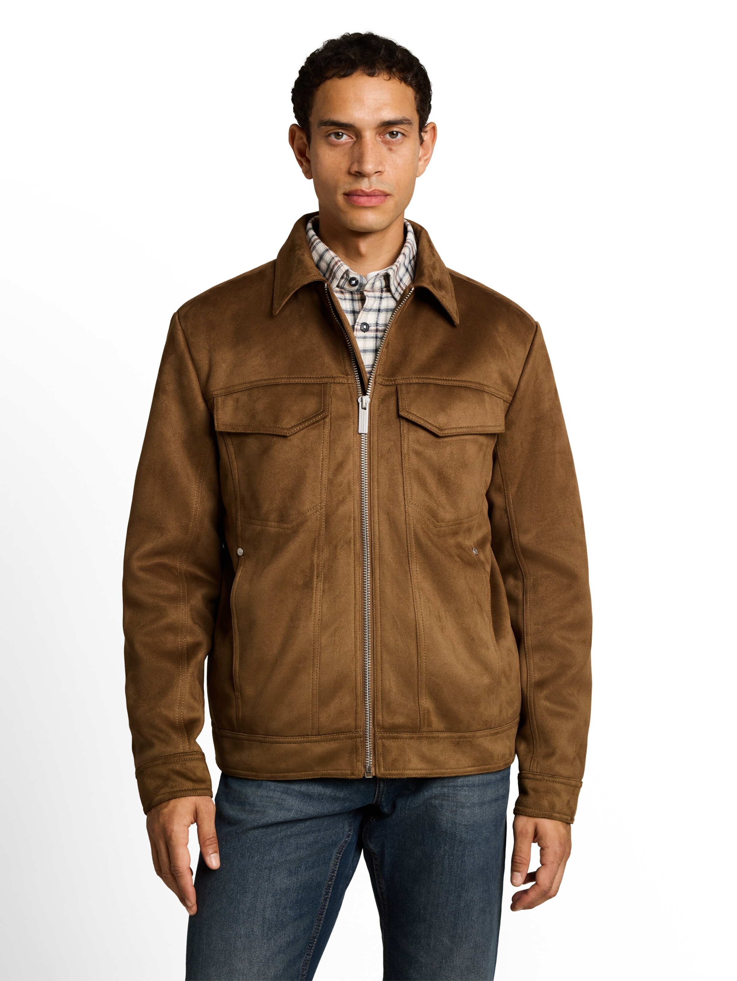 TOM TAILOR - Chaqueta de entretiempo en marrón: frente