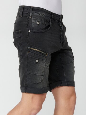 Coupe slim Jeans cargo KOROSHI en noir