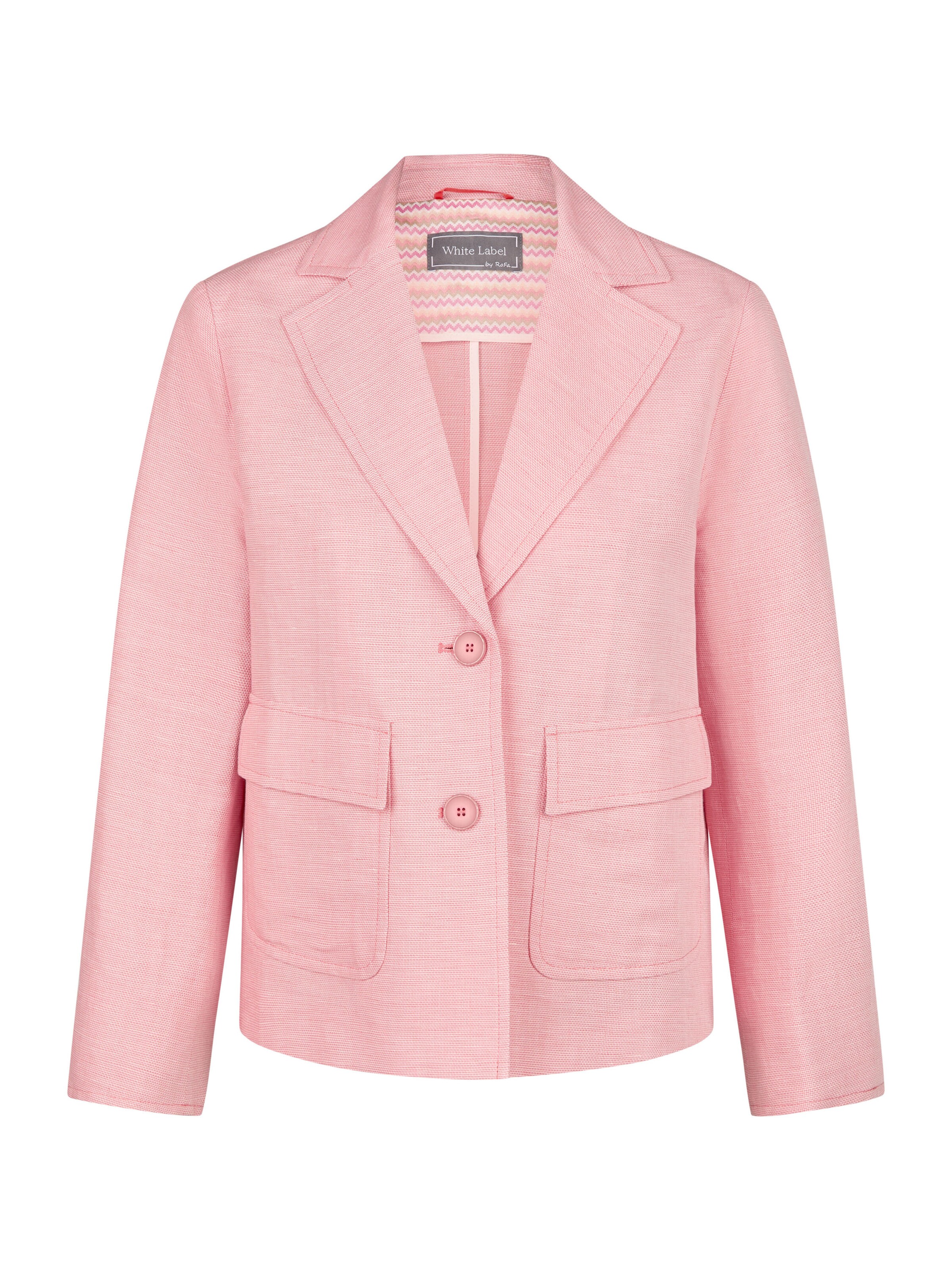 White Label Blazer mit Reverskragen in Pink: Vorderseite