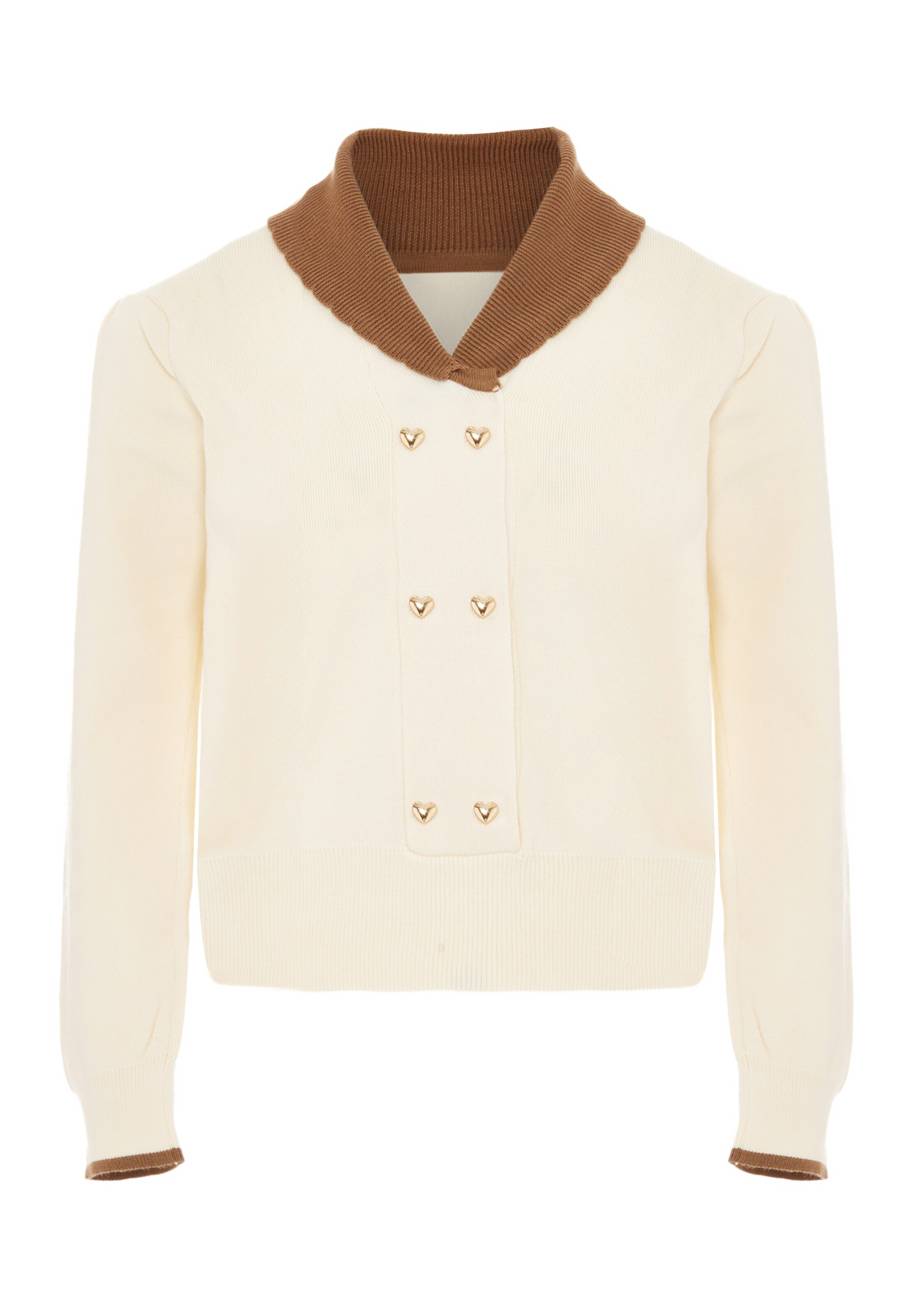NAEMI Knit cardigan in Beige: front
