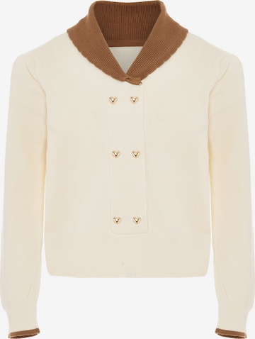 NAEMI Knit cardigan in Beige: front