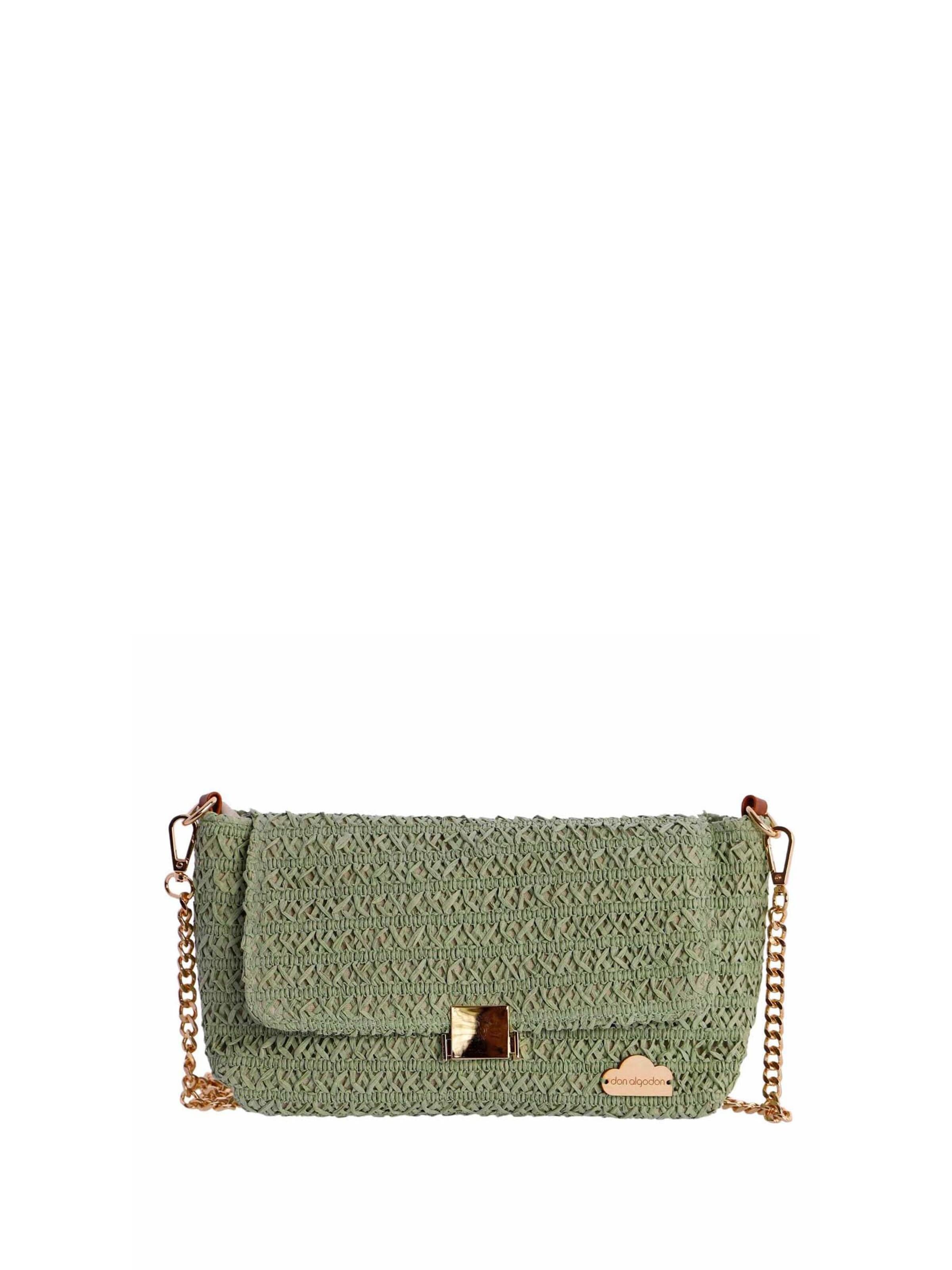Don Algodon - Bolso de hombro 'Bolso bandolera para mujer Don Algodon Lydia de rafia' en verde: frente