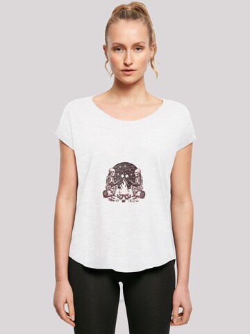 T-shirt 'Skelette Lagerfeuer Marshmallow' F4NT4STIC en blanc : devant