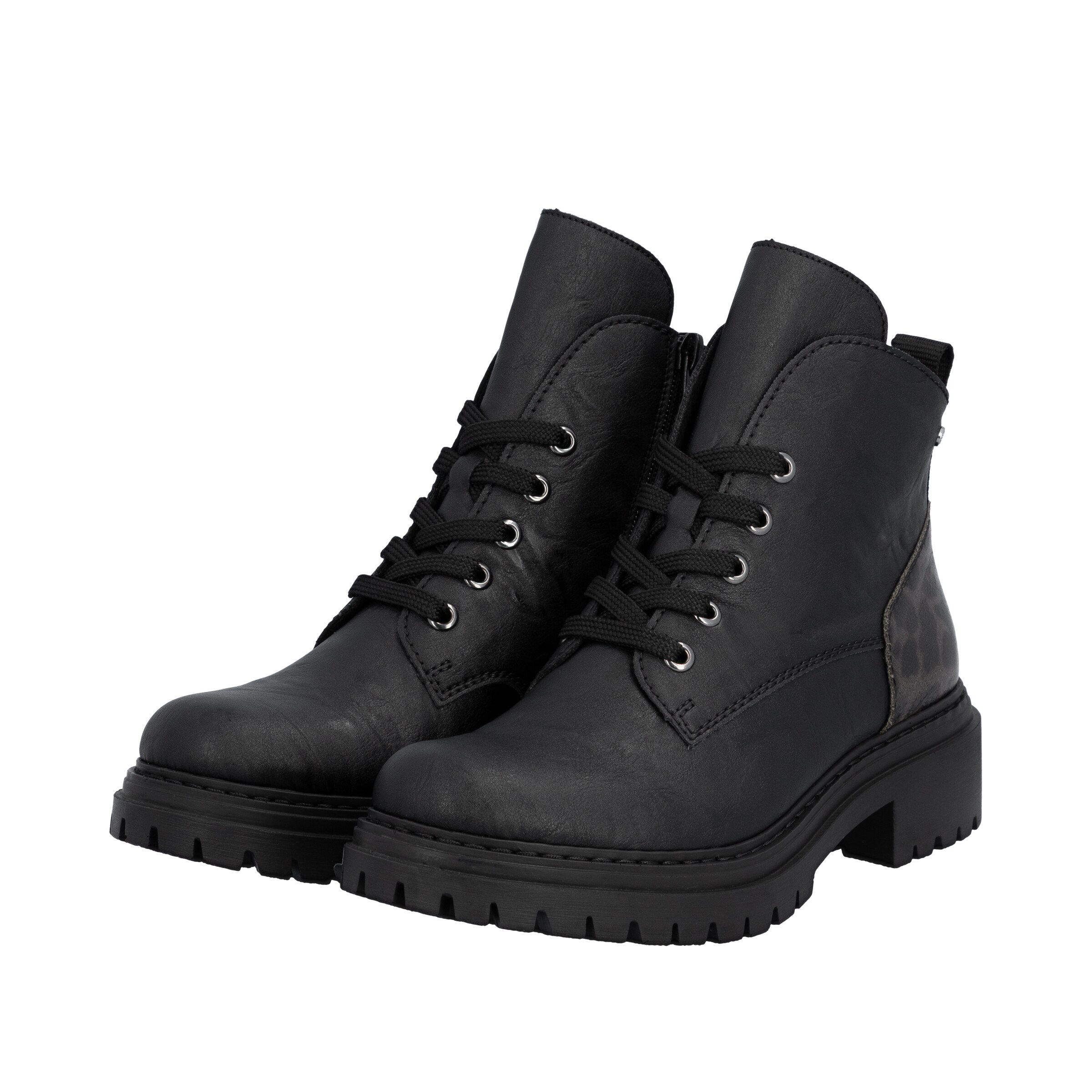 Rieker Lace-Up Ankle Boots in Black