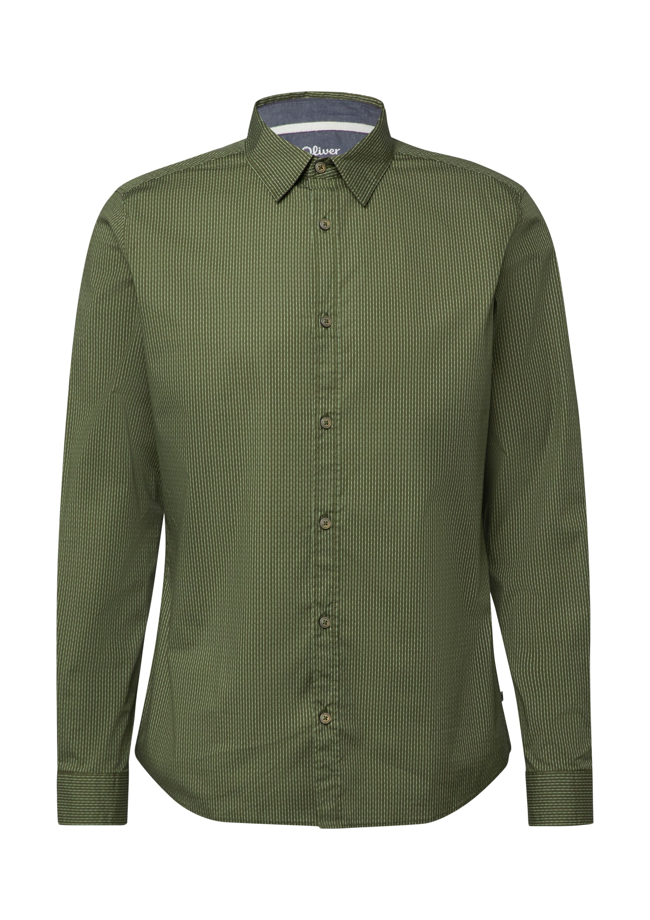 s.Oliver Slim Fit Hemd in Grün: Vorderseite