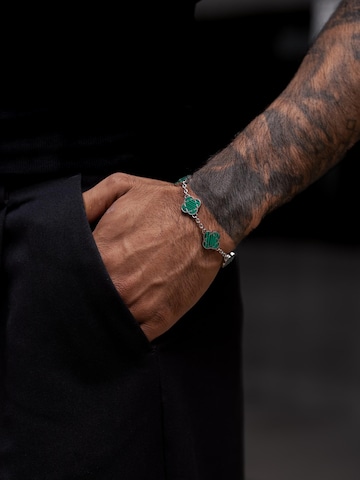 Eternal Armband 'Malachit Clover' in Silber